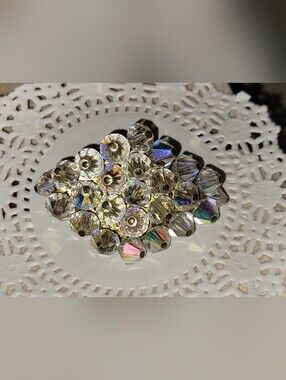 Aurora Borealis Diamond Shape Cluster Brooch Pin BEAUTIFUL